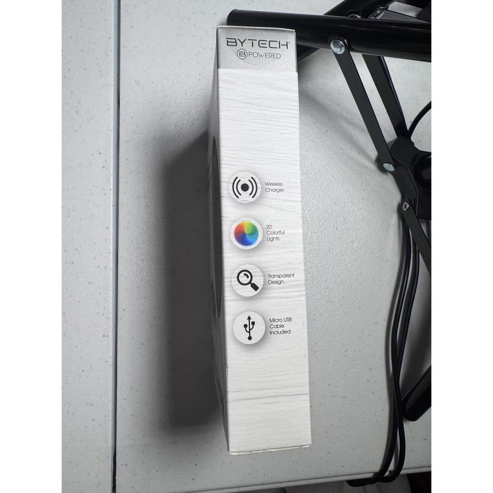 Bytech Translucent Wireless Charger with 20 Colorful Lights - Picture 3 of 3